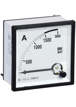 Амперметр аналоговый Э47 1500/5А класс точности 1,5 72х72мм IEK
