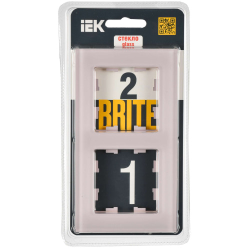 BRITE Рамка 2-местная РУ-2-2-Бр стекло розовый матовый IEK