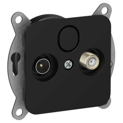 FLITE Розетка 2-местная TV+SAT экранированная оконечная РТВс-2-1-1-ФлЧ черный IEK