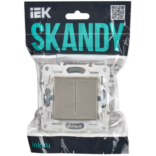 SKANDY Выключатель 2-клавишный перекрестный 10А SK-V06Sh шампань IEK