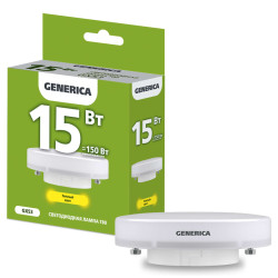 Лампа светодиодная T80 таблетка 15Вт 230В 3000К GX53 GENERICA