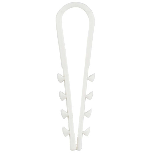 Дюбель-хомут 10-5мм для плоского кабеля нейлон белый (100шт/упак) GENERICA