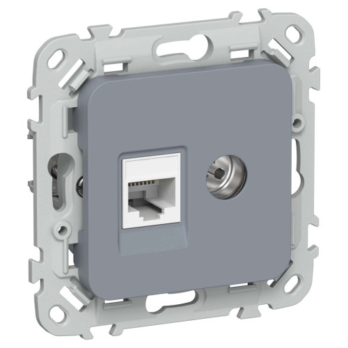 FLITE Розетка 2-местная RJ45/TV категория 5Е UTP РКТВ5е-2-0-ФлМ маренго IEK