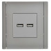 FORTE&PIANO Розетка USB A+A 3,1А FP549 сталь IEK