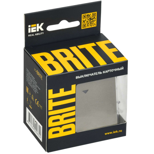 BRITE Выключатель карточный 30А ВС10-1-8-БрШ шампань IEK