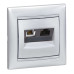 VALENA Розетка двойная RJ11+RJ45 кат.5E UTPалюминий