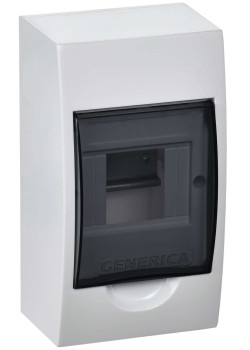 Корпус пластиковый ЩРН-П-4 черная прозрачная дверь IP41 GENERICA