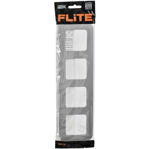 FLITE Рамка 4-местная РУ-4-А-ФлА алюминий IEK