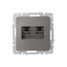 BRITE Розетка двойная RJ11+RJ45 кат.5E РК/Т12-БрС сталь IEK