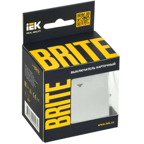 BRITE Выключатель карточный 30А ВС10-1-8-БрА алюминий IEK