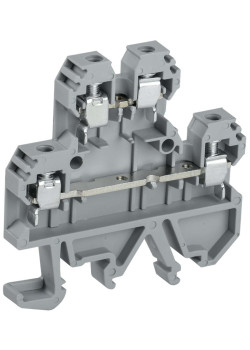 Клемма винтовая КВИ-4-2L двухуровневая 4мм2 серая IEK