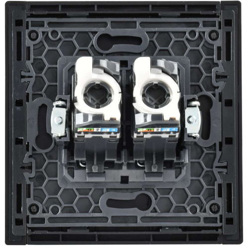 FORTE&PIANO Розетка компьютерная двойная RJ45 кат.5E FP633M металл шампань IEK