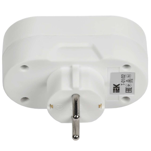 Тройник Т-01/02 2 круглых места с заземлением IEK