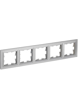 BRITE Рамка 5-местная РУ-5-БрА алюминий IEK