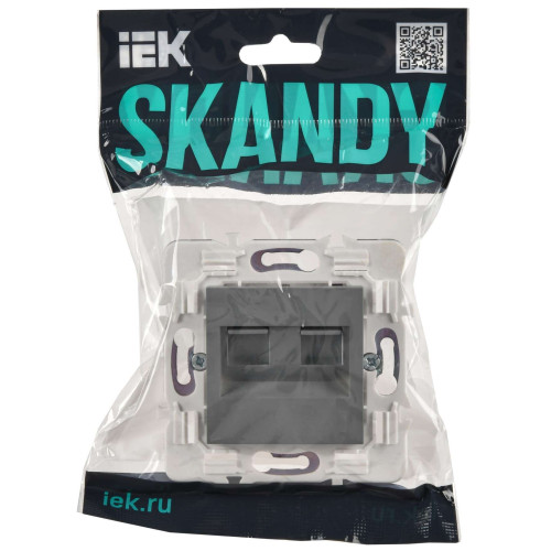SKANDY Розетка компьютерная двойная RJ45 кат.6 SK-K04Gr серый IEK