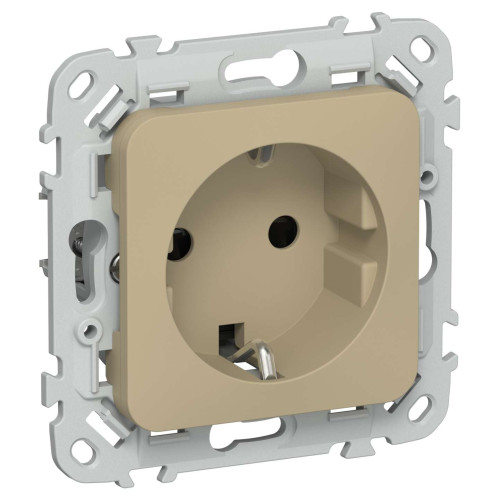 FLITE Розетка с заземлением с защитными шторками безвинтовое крепление 16А РСш11-1-ФлХ хаки IEK
