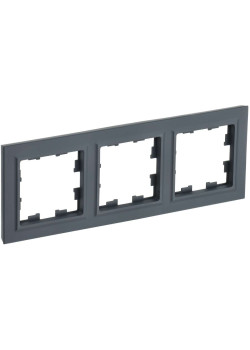 BRITE Рамка 3-местная РУ-3-БрГ графит IEK