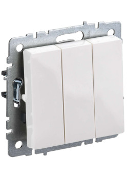BRITE Выключатель 3-клавишный 10А ВС10-3-0-БрБ белый IEK