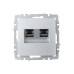 BRITE Розетка компьютерная двойная RJ45 кат.6 РК11-2-БрА алюминий IEK