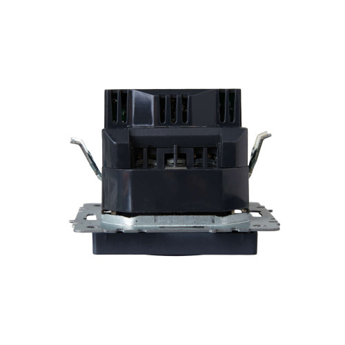 BRITE Розетка 1-местная с заземлением с защитными шторками 16А с USB A+A 5В 3,1А РЮш10-2-БрМ маренго IEK