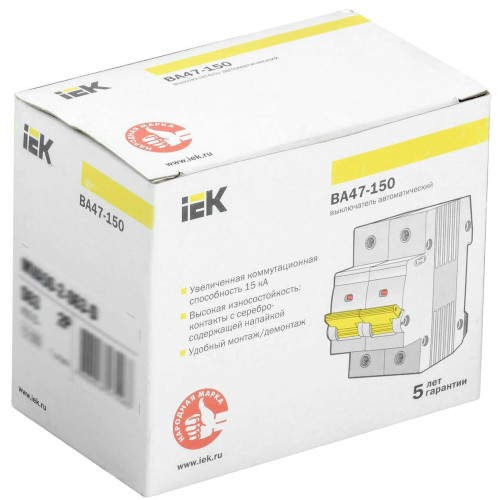 KARAT Автоматический выключатель ВА47-150 2P C 125А 15кА IEK