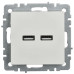 BRITE Розетка USB A+A 5В 3,1А РЮ10-1-БрБ белый IEK