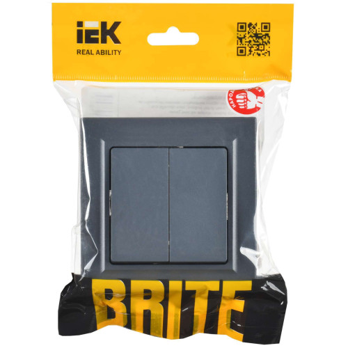 BRITE Выключатель 2-клавишный 10А в сборе ВСР10-2-0-БрМ маренго IEK