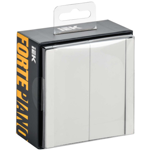 FORTE&PIANO Выключатель 2-клавишный перекрестный 10А FP209M металл белый IEK