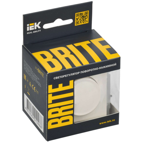 BRITE Светорегулятор поворотно-нажимной 600Вт СС10-1-0-БрЖ жемчуг IEK
