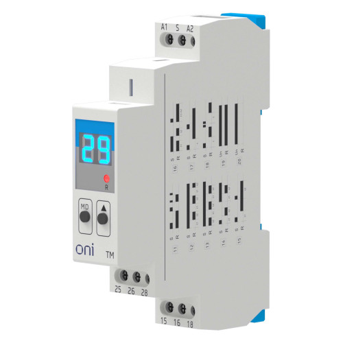 Реле времени многофункциональное TM с дисплеем 2 контакта 230В AC ONI