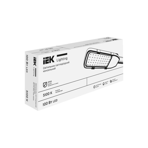 Светильник светодиодный консольный ALFA DKU-10D-15051 150Вт 5100К IP65 серый UA IEK