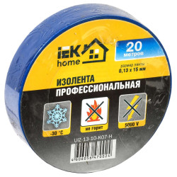 Изолента 0,13х15 мм синяя 20 метров IEK серия Home