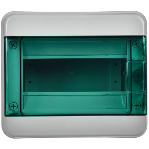 TEKFOR Корпус пластиковый КМПн-8 IP65 зеленая прозрачная дверь IEK