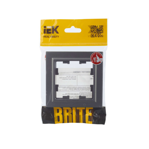 BRITE Рамка 1-местная РУ-1-БрС сталь IEK