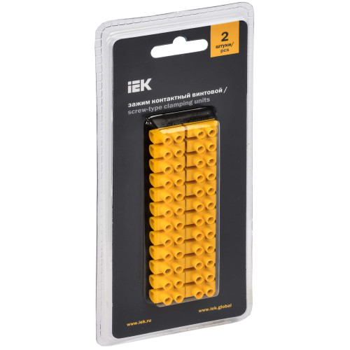 Зажим винтовой ЗВИ-3 н/г 1,0-2,5мм2 (2шт/блистер) желтые IEK