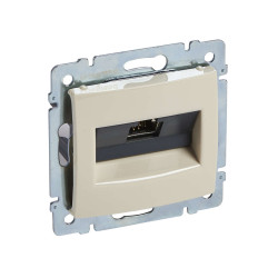 VALENA Розетка компьютерная RJ45 10GB категория 6 STP слоновая кость