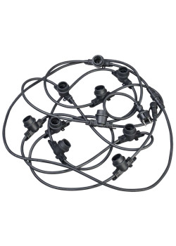 Гирлянда белт-лайт 5м 15 патронов E27 без ламп IP65 черный шнур 2м 230В транзит IEK