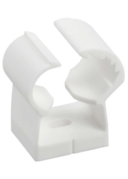 Клипса с фиксатором для гладких труб d=14-18мм белая (40шт/упак) IEK