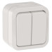 TORS Выключатель двухклавишный 10А IP55 TS305 белый IEK