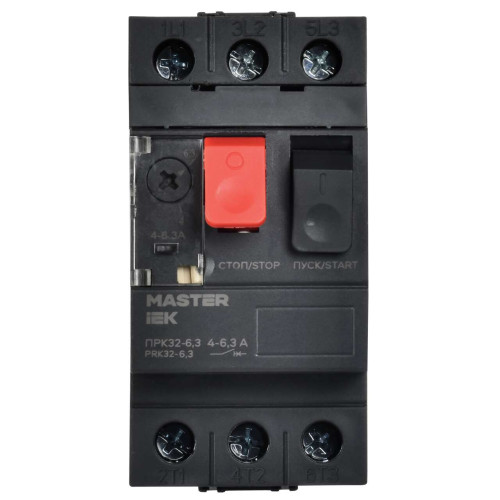 Пускатель ПРК32-6,3 In=6,3A Ir=4-6,3A Ue 660В IEK