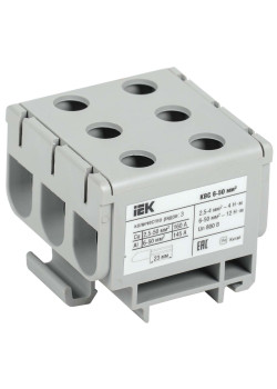 Клемма вводная силовая КВС 6-50мм2 3х-рядная серая IEK
