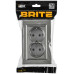 BRITE Розетка 2-местная с заземлением без защитных шторок плоская 16А в сборе РСПл12-3-БрС сталь IEK