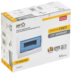 Бокс ЩРВ-П-12 модулей встр.пластик IP41 IEK серия Home