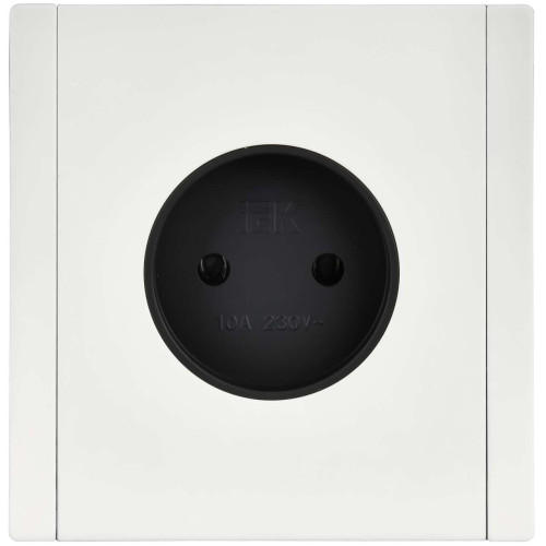FORTE&PIANO Розетка 1-местная без заземления без защитных шторок винтовое крепление 10А FP218M металл белый IEK