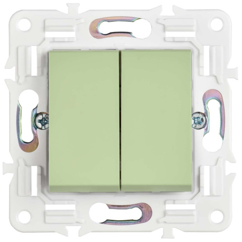 SKANDY Выключатель 2-клавишный проходной 10А SK-V05G мятный IEK