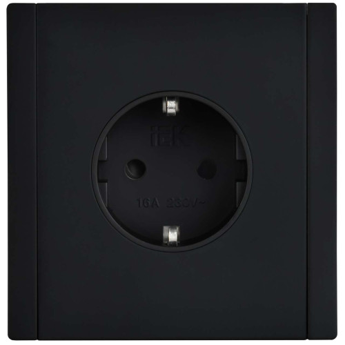 FORTE&PIANO Розетка 1-местная с заземлением без защитных шторок винтовое крепление 16А FP116M металл черный IEK FORTE&PIANO Розетка 1-местная с заземлением без защитных шторок винтовое крепление 16А FP116M металл черный IEK