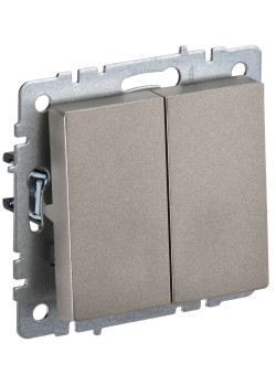 BRITE Выключатель 2-клавишный 10А ВС10-2-0-БрШ шампань IEK