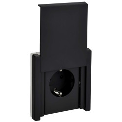 FORTE&PIANO Розетка 1-местная с заземлением с защитными шторками и крышкой безвинтовое крепление 16А IP44 FP119M металл черный IEK