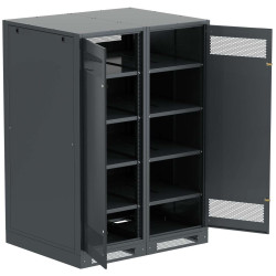 ITK LINEA B Шкаф (пустой) 1700х1200х950мм двустворчатая металлическая дверь черный