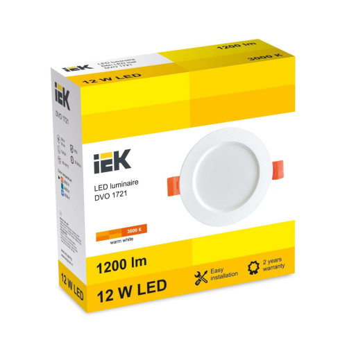 LED DVO 1721 12W 3000K IP20 IEK